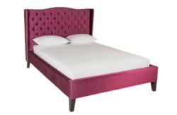 Collection Luxford Double Bed Frame - Dark Pink Velvet